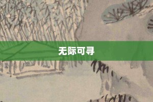 无际可寻【无际可寻的意思】- 成语大全