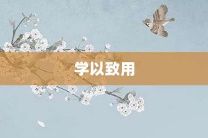 学以致用【学以致用的意思】- 成语大全
