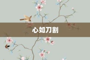 心如刀割【心如刀割的意思】- 成语大全