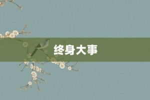 终身大事【终身大事的意思】- 成语大全