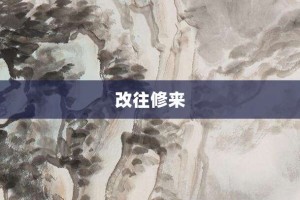 改往修来【改往修来的意思】- 成语大全