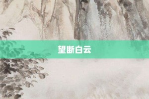 望断白云【望断白云的意思】- 成语大全