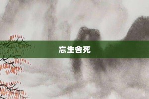 忘生舍死【忘生舍死的意思】- 成语大全