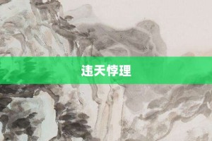 违天悖理【违天悖理的意思】- 成语大全