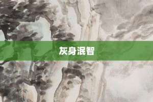 灰身泯智【灰身泯智的意思】- 成语大全