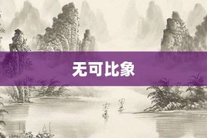 无可比象【无可比象的意思】- 成语大全