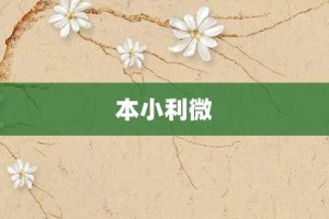 本小利微【本小利微的意思】- 成语大全