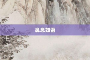 鼻息如雷【鼻息如雷的意思】- 成语大全