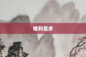 唯利是求【唯利是求的意思】- 成语大全