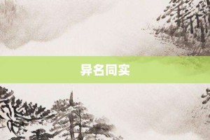 异名同实【异名同实的意思】- 成语大全