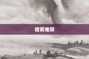 暗箭难防【暗箭难防的意思】- 成语大全