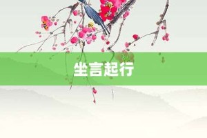 坐言起行【坐言起行的意思】- 成语大全