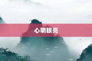 心明眼亮【心明眼亮的意思】- 成语大全