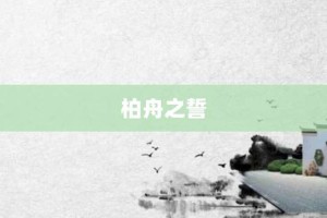 柏舟之誓【柏舟之誓的意思】- 成语大全