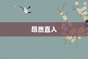 昂然直入【昂然直入的意思】- 成语大全