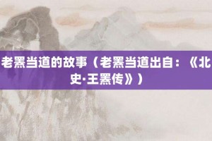 老罴当道的故事（老罴当道出自：《北史·王罴传》）_成语故事 菊江历史网